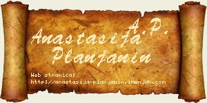 Anastasija Planjanin vizit kartica